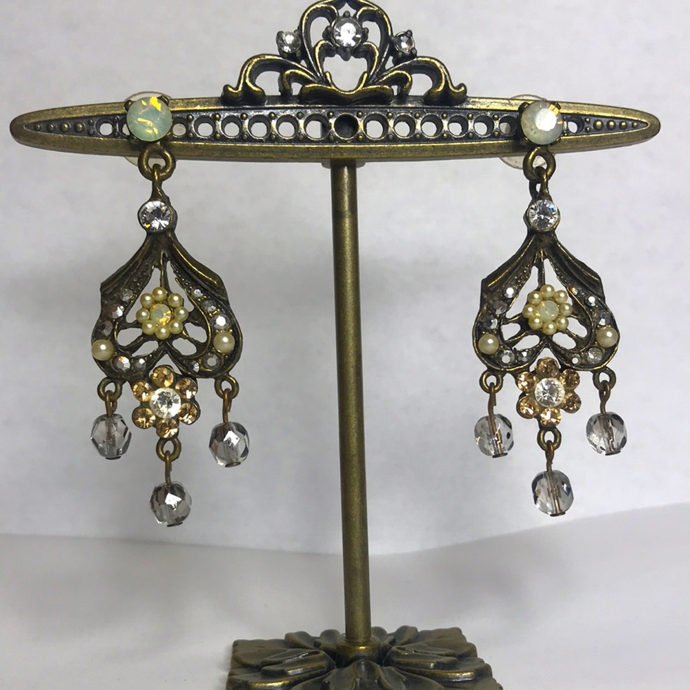 Vintage Tiara Misu Chandelier piercing Earrings